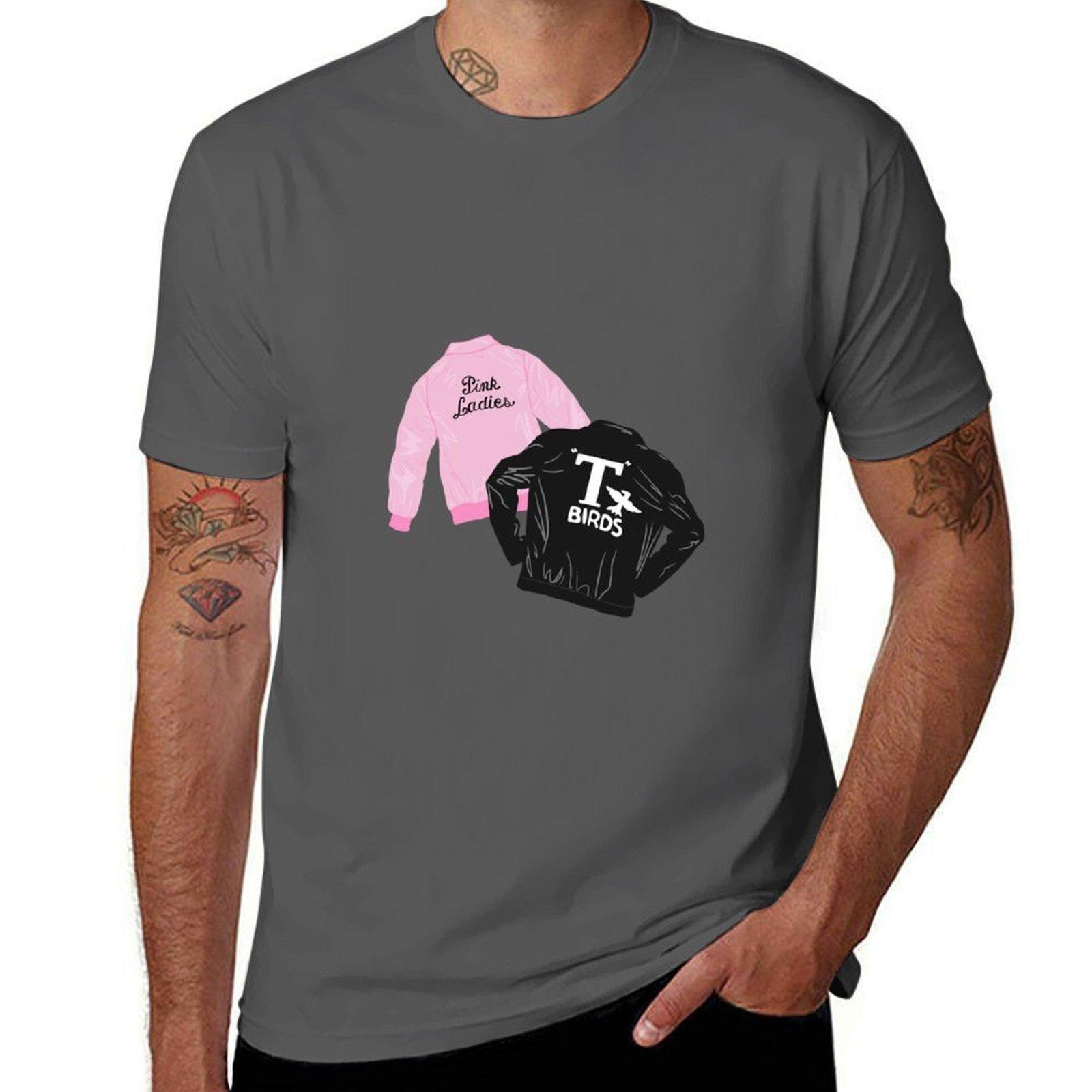 

Grease Pink Ladies T Bird Jackets T-Shirt essential t shirt t shirt man luxury cotton shirt man T-Shirt 4XL
