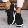 New Summer Casual Sports Shoes 2025 Fly Knit Women's Thick Sole Heightened Lightweight Plus Size Women's Shoes
