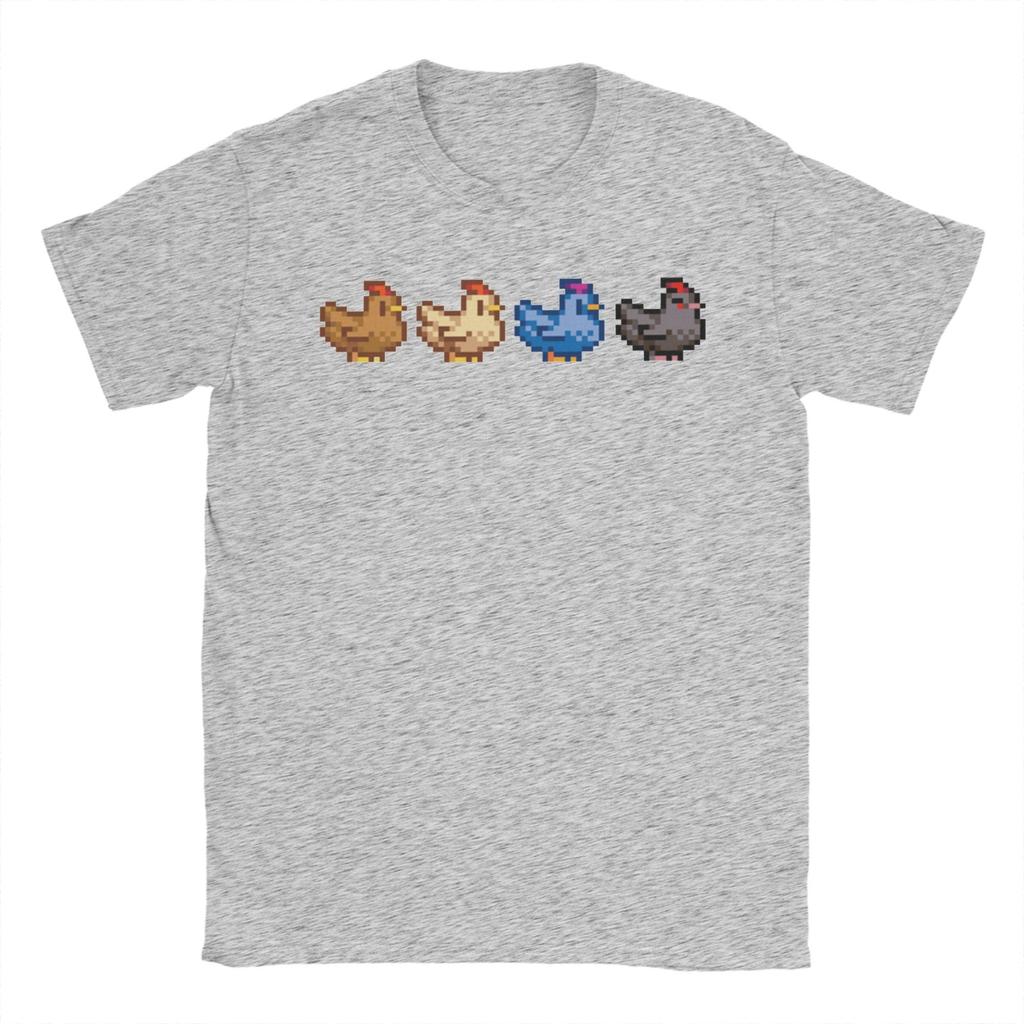 4 Chickens S-Stardew V-Valley Game T Shirt Summer  Trending T-Shirts Adult 100 Cotton Short Sleeve Street Style Tshirt