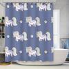 Rideau de douche Licorne Adorable Violet Pastel Avec Motif Floral Décor de Salle de Bain Moderne Pour Chambre d'Enfant ou Crèche Hydrofuge
