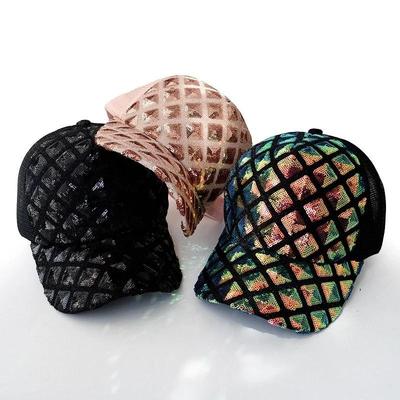 Unisex daszki czapka cekiny Rhinestone czapka z daszkiem czapka przeciwsłoneczna na co dzień oddychająca siatka przeciwsłoneczna czapka przeciwsłoneczna (4 kolory)