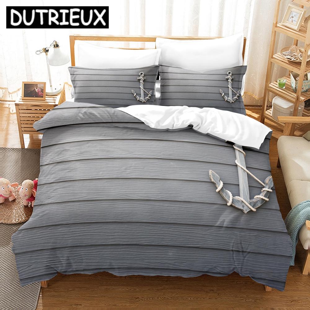 Marine Anchor Bedding Set Single Twin Full Queen King Size 3D Printed Duvet Cover for Adult Kids Bedroom