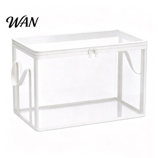 Clear Storage Bags Clothes Bag, with Lid And Reinforced Handles Moving Label Pocket Bags, Waterproof Bedding Dorm Organizer for Home Travel 1pc белый