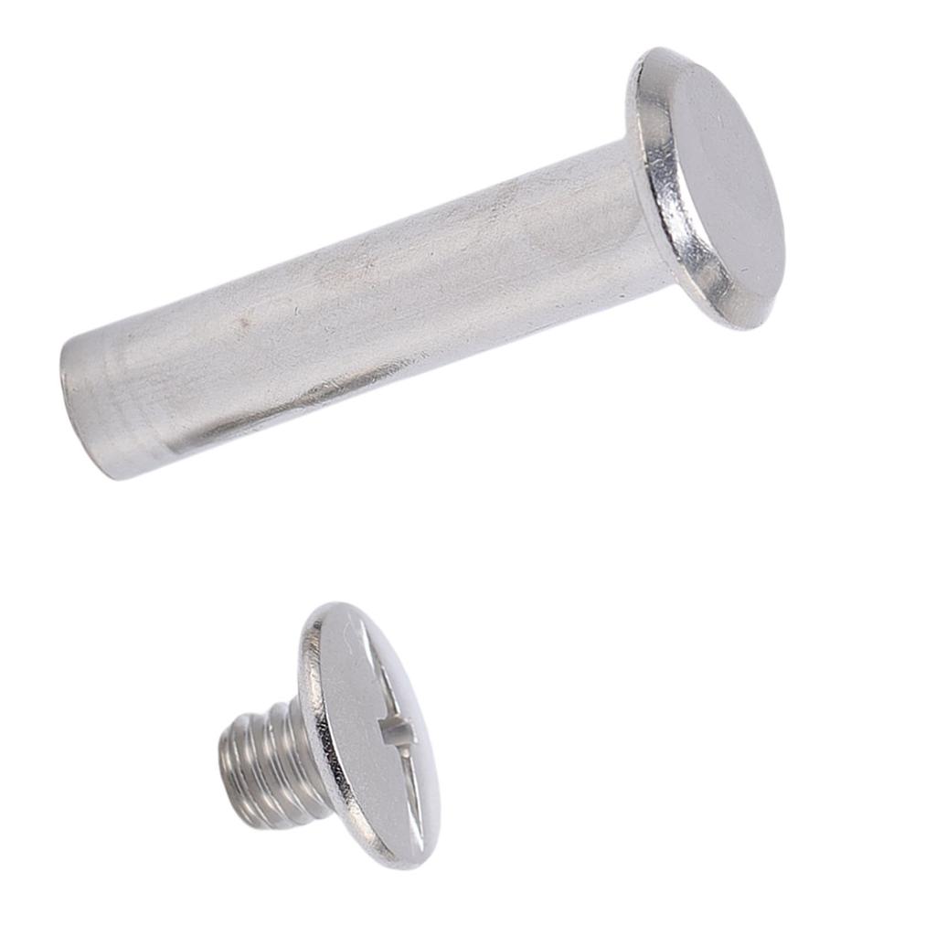 50 Pairs M5 Rivet Stud Set Stainless Steel Flat Round Head Double Cap Tubular Rivets for Clothing PU Leather