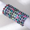 Vintage Handmade Colored Turquoise Beads Devil'S Eye Bracelet Fashion Personality Beaded Eye Elastic Bracelet