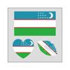 Decal Sticker Set with Argentina Flag Heart Shape and Lip Print Design for Laptops Bottles Suitcases Notebooks and More