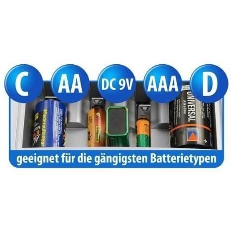 Chargeur de Piles - Universel - LCD - Recharge NiCd/NiMH - Compatible AA/AAA/C/D/6LR61 - Noir