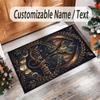 Dragon Theme Crystal Velvet Rug Personalized Custom Name Text Soft Floor Mat Home Decor