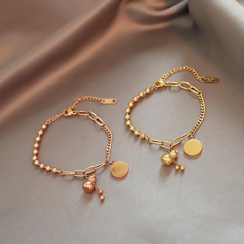 Retro ethnischer Stil kleine Kürbisarmband Damen Europäischer und Amerikanischer Hip-Hop Schmuck Titanstahlarmband