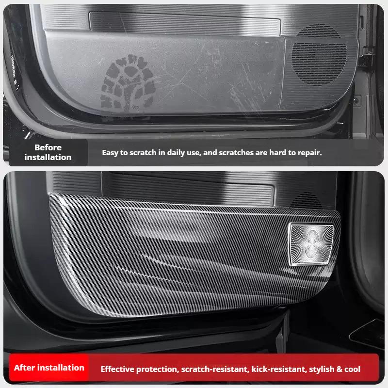 For BYD Ti7 Leopard 7 Titanium Car Door Kick Plate Seat Side Border Kick Plate ABS Carbon Fiber Pattern Modify Car Accessories