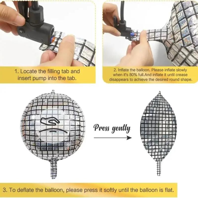 2pcs 22 Inches Silver Birthday Disco Party Ball Foil Ballon Set Happy Birthday Party Decoration Decorative Balloons for Party