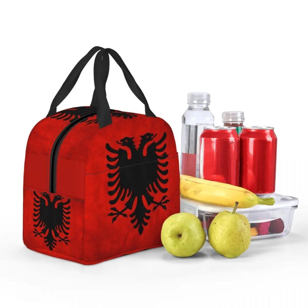 Albania Flag Insulated Lunch Bag for Kids School Cooler Thermal Food Box Tote Portable Lunch Boxes Container