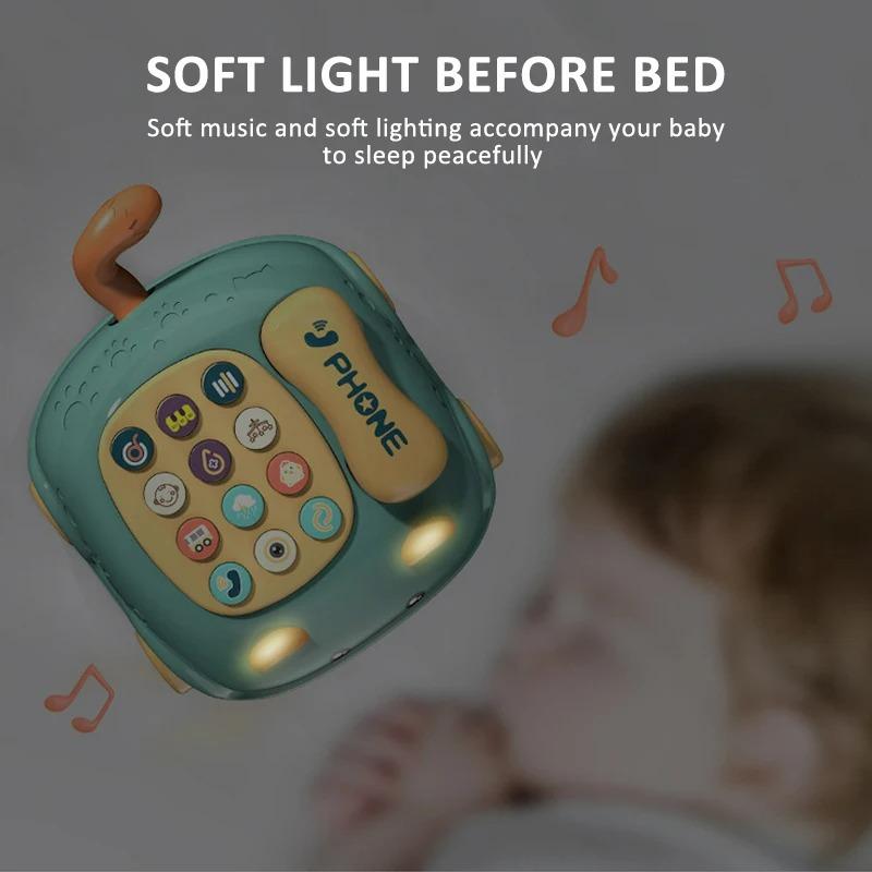 Baby-pädagogisches Lernspielzeug Montessori Musical Handy Spielzeug Mädchen Kinder Kind simulierte Telefon Geschichte Maschine