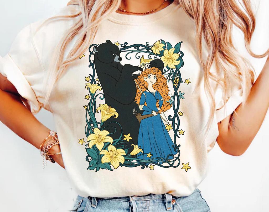 Retro Scottish Princess Floral Shirt, Fairytale Princess And Queen Bear Tee, Theme Park Family Holiday Trip Gifts