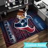 Custom Name Rug Basketball Texans Logo Area Rug Suitable for Indoor And Outdoor,Carpets for Homes, Offices,Living Rooms,Home Decor,Christmas Gift