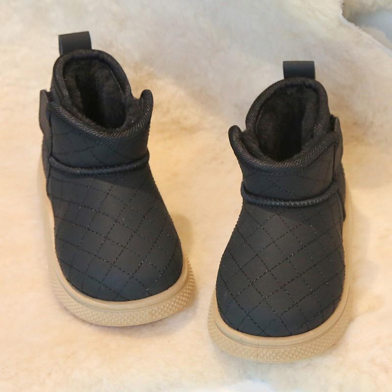Kids Winter Snow Boots Boys Girls Toddler Warm Fleece Lined Short Ankle Boot PU Waterproof Outdoor Footwear