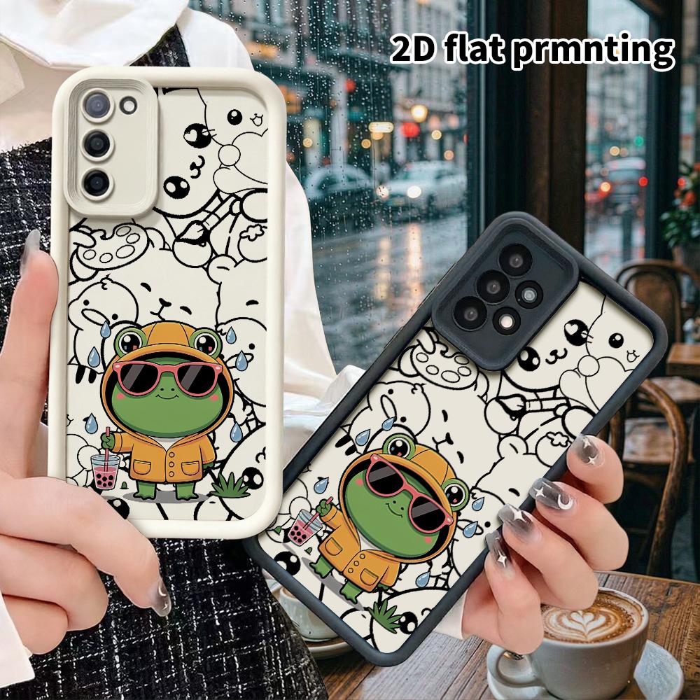 Phone Case: 2D Flat, Suitable for Samsung Galaxy A34 A35 M05 M06 S20 S22 S21 FE Plus 5G Protective Case, Green Little Frog, Perfect Christmas and Hall