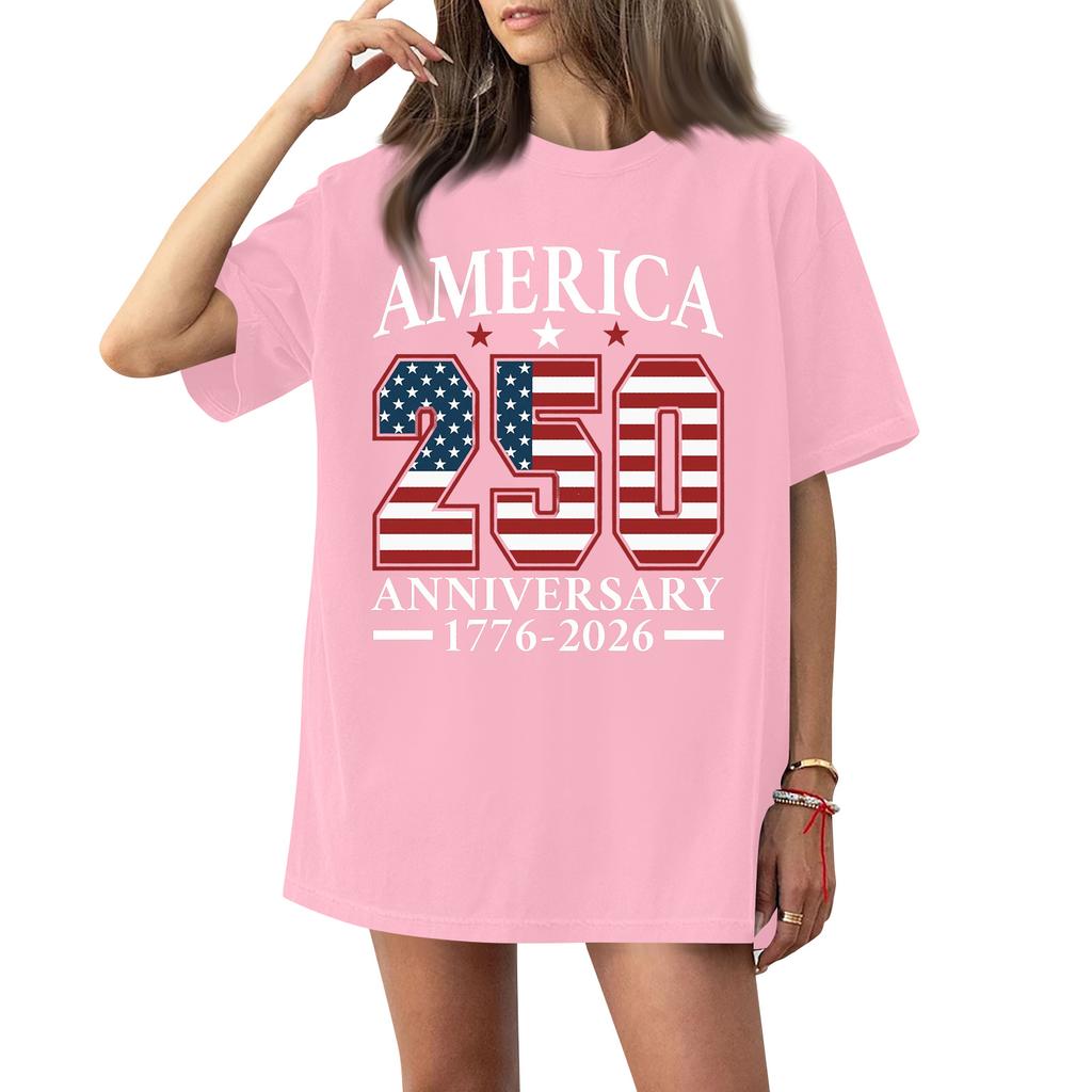 Women's Round Neck Printed Short-sleeved T-shirt Top