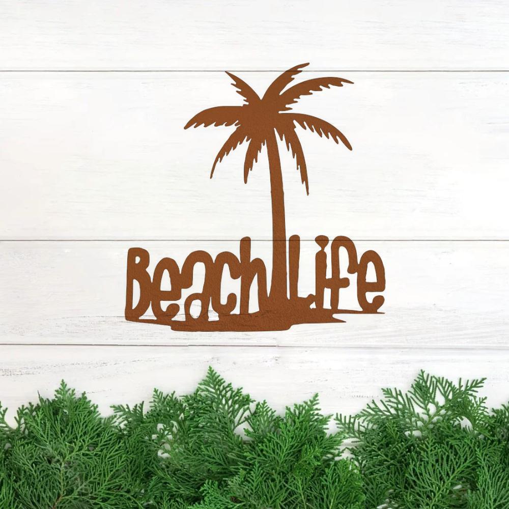 Beach Life Palm Tree Metal Wall Art Home Decor Tropical Metal Palm Tree Wall Decor Beach Theme Beach Theme Decor Cutout Art