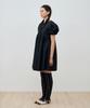 MAIS Arched Shirring Puff Sleeve Dress / Black