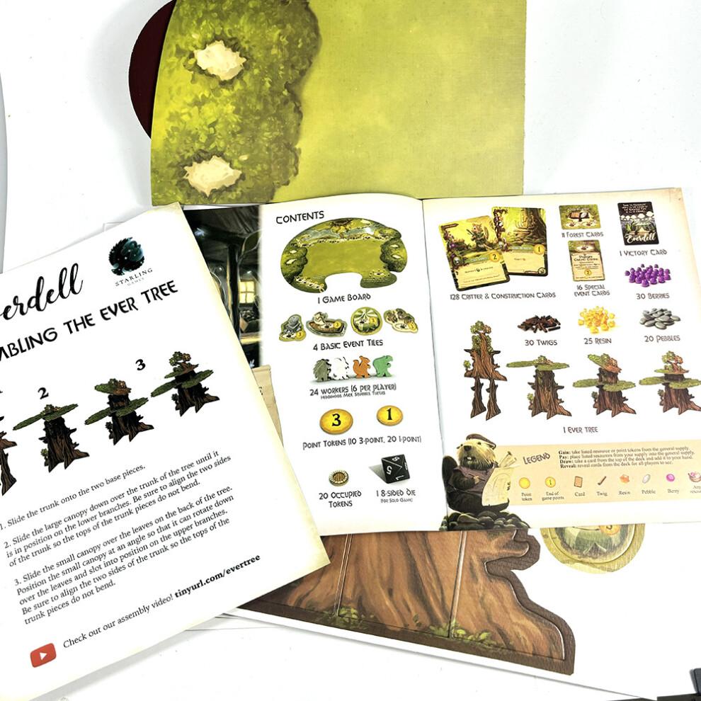 Jeu de Société Everdell Forêt Fantastique Jeu de Stratégie Collection de Cartes & Placement d'Ouvriers Jeu de Société Familial pour 1-4 Joueurs