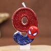 hot Vibrant Spider-Man Themed Glitter Number Candle - Fun Cake Centerpiece for Boy's Birthday