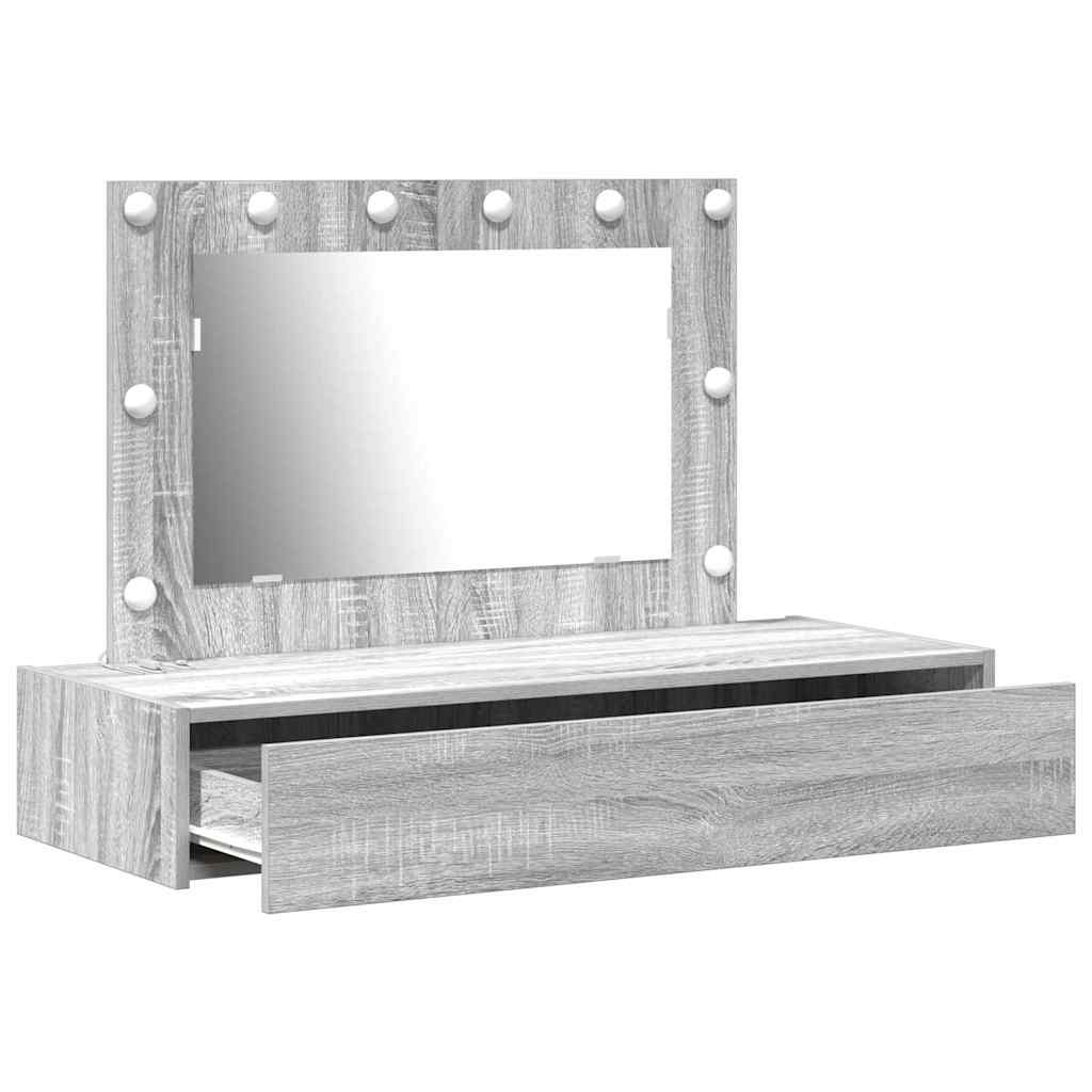 Makeup Table with Drawers Gray 100 x 40 x 70 cm Engineered Wood