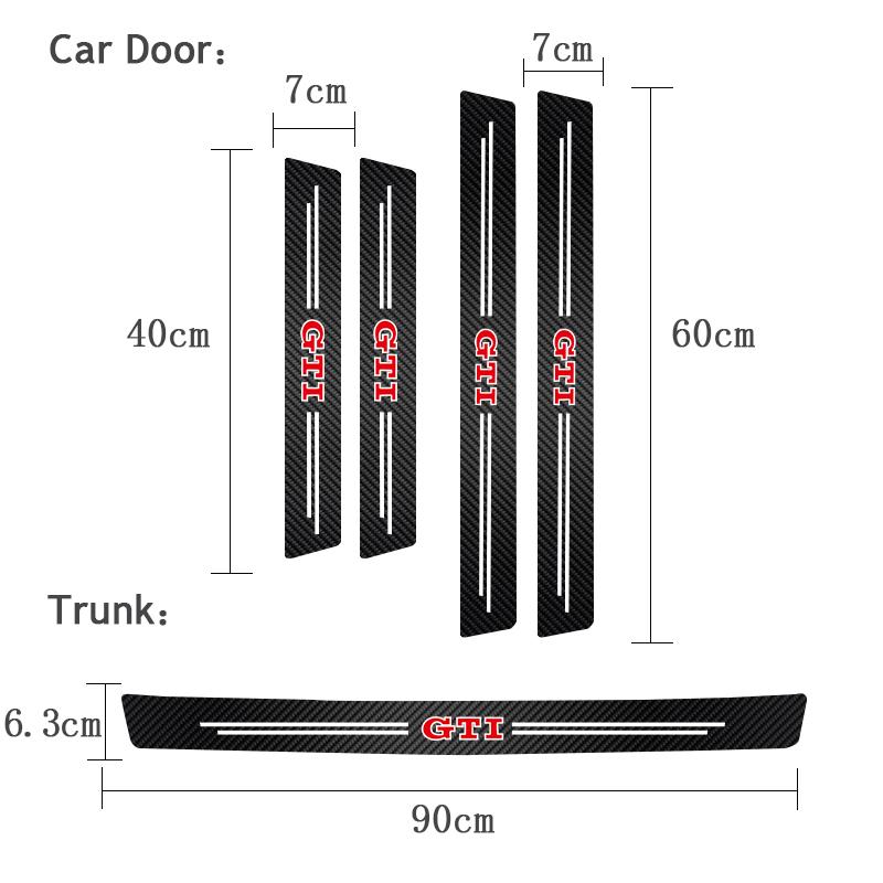 2026 Hot For Volkswagen VW 5Pcs Car Logo Door Sill Threshold Anti-scratch Protector Stickers For VW R-Line GTI Golf 6 7 Polo CC