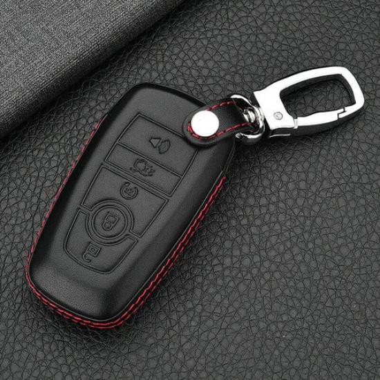 Premium Leather Car Key Fob Cover Case Bag For Ford Fusion EDGE Explorer F-150