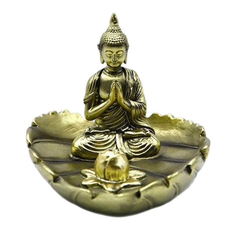 Incenses Stick Holder with Resin Buddhas Statue Incenses Burners Holder for Home,Office,Yogas Decors Spiritual Gift