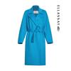 ELLASSAY Women's Wool Cashmere Blend Blue Tweed Coat