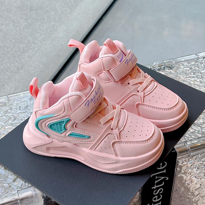 2025 Spring and Autumn New Girls Shoes Children's Sports Shoes Medium and Small Children's Casual Non-slip Boys Board Shoes Dad Shoes