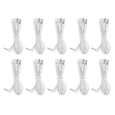10pcs  Bag DC 2.5mm 1.2m 2‑In‑1 Pin Type Electrode Lead Wires Cable for TENS Unit Physiotherapy
