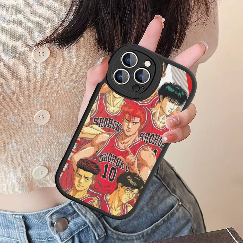 Japanese S-SLAM D-DUNK Phone Case For IPhone 16 15 14 13 12 11 Pro Max Plus Soft Leather Cover