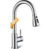 Kitchen Faucet with Pull Down Sprayer, Brushed Nickel High Arc Single Handle Kitchen Sink Faucet for Pot Filler, Stainless Steel Commercial Modern Rv