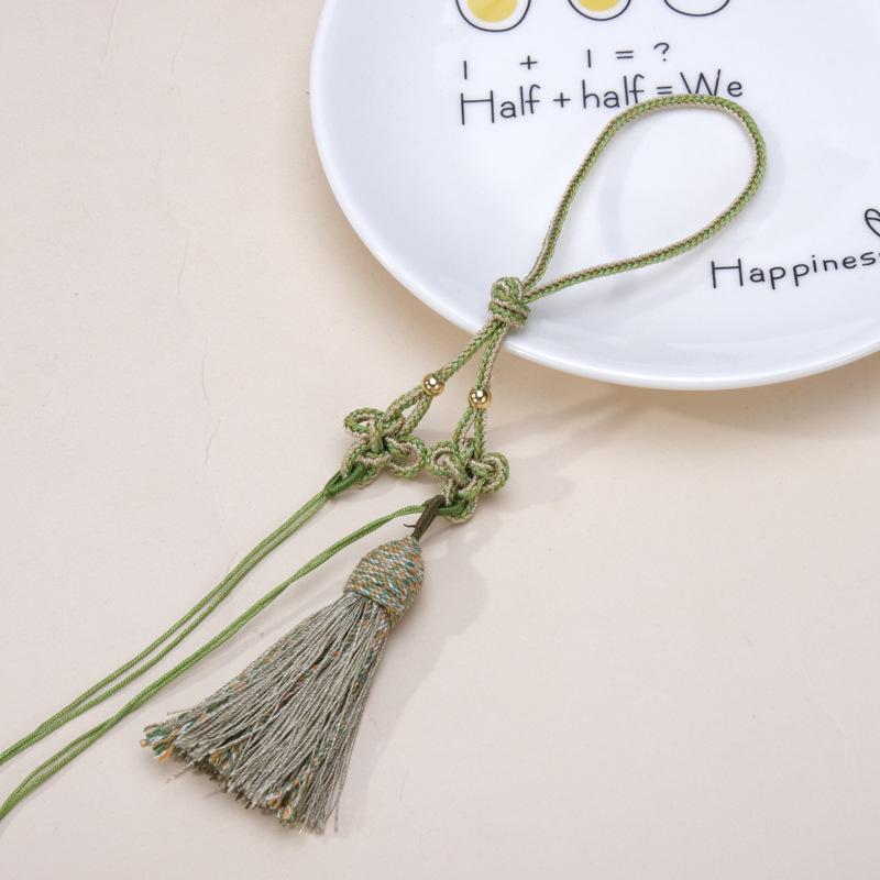 Chinese Knot Handle Rope Tibetan Tassel Pendant Accessories Diy Mobile Phone Lanyard Car Pendant Gold Bead Tassel Pendant