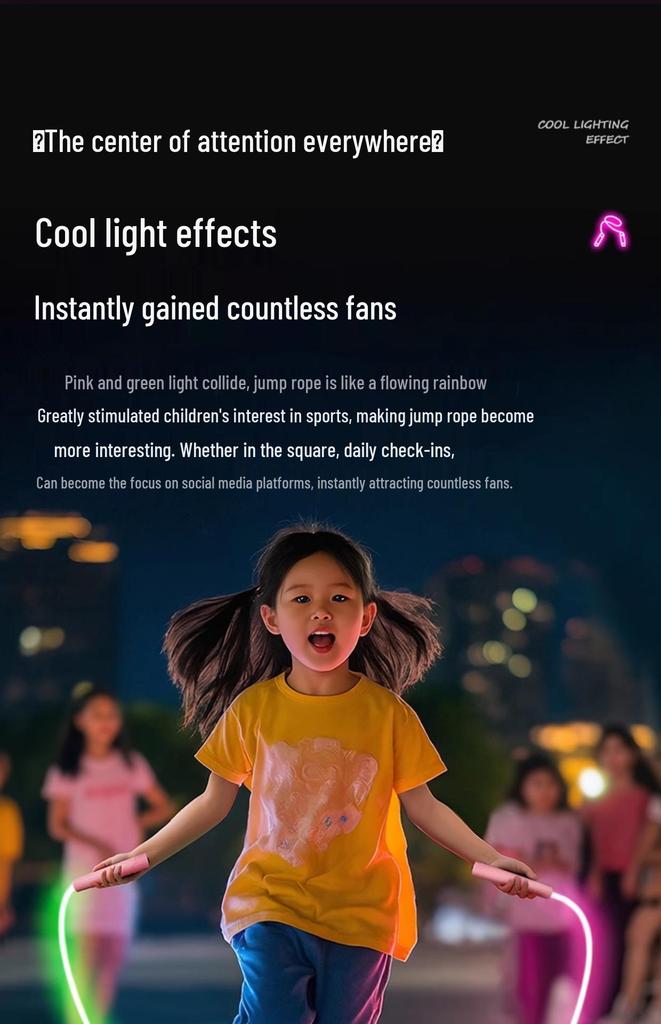 Fluoreszierendes Glow-in-the-Dark Springseil für Kinder und Anfänger