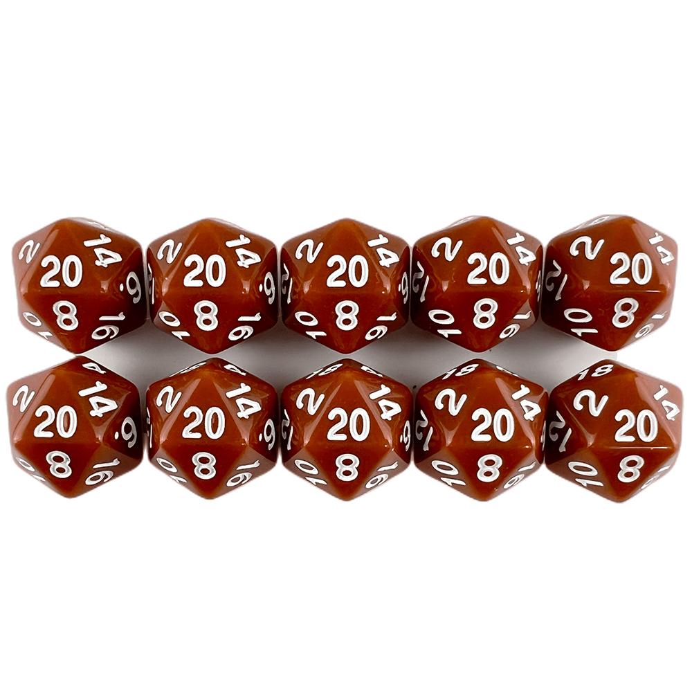 Neprůhledné barevné kostky D20, 10 ks, 20stranné kostky, kostky pro hru DND, příslušenství pro deskové hry DND