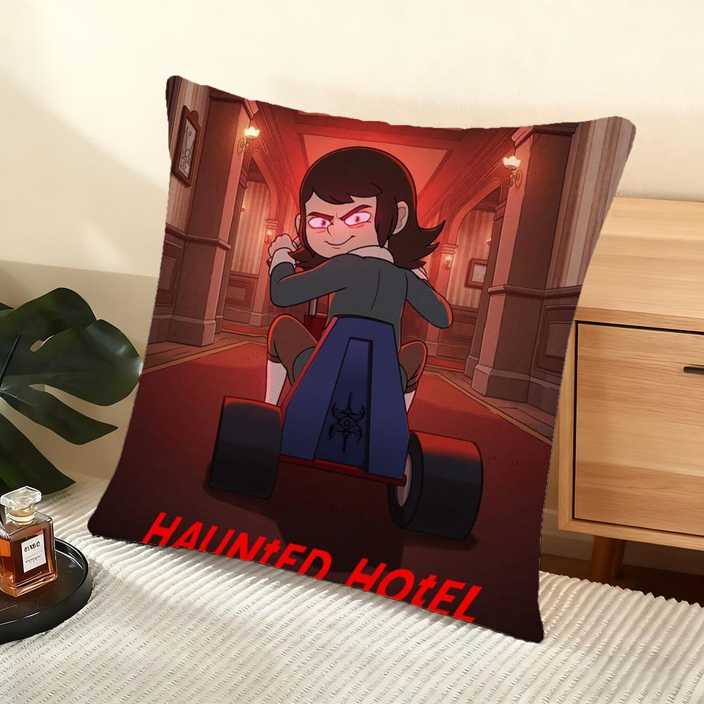 Cushion Cover Silky Short Plush Home Sofa Cushion Cover - Invisible Zipper Home Decoration Haunted-S Hotel