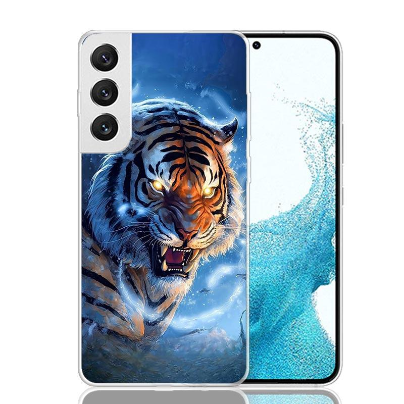 Ferocious Tiger Animal Phone Case For Samsung Galaxy S25 S24 S23 S22 S21 FE S20 Ultra S10 Plus Art Customized Coque Capa S24 S23