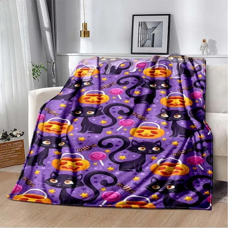 9 Cute Cat Cartoon Soft Flannel Fluffy Throw Camping Blanket for Children Sofa Throw Thin Blanket Fashion Gift