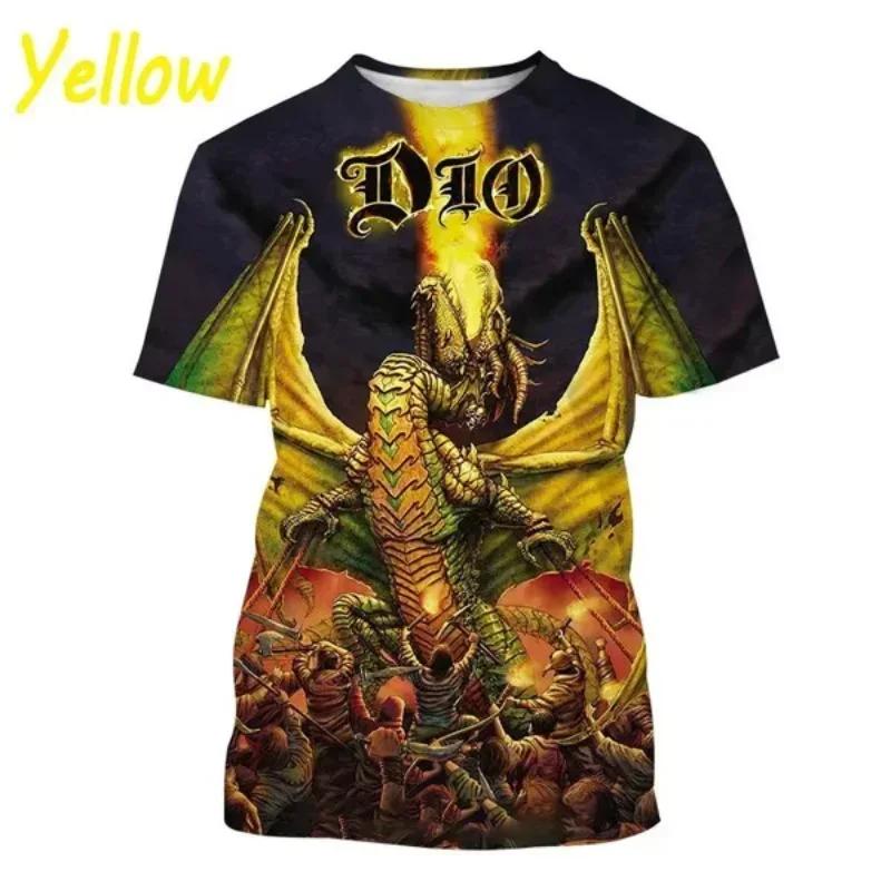 Móda Pánské Oblečení Nové Dio Band 3D Potisk Tričko Personalizovaný Hip-hop Rock Styl Harajuku Street Unisex Oversized Tričko Topy