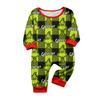 Family Matching Pajama Set Printed Neck Long Sleeve Loungewear Pants Set for Women Men and Kids