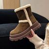 Winter New Snow Boots Velvet Short Boots Invisible Inner Height Increase Women's Shoes Retro Platform Short Boots