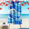 Blue Ocean Wave Pattern Design Beach Towel Quick-drying for Travel Outdoor Sports Jogging Beach and Swimming