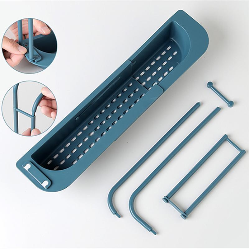 Kitchen Sinks Soap Sponge Organizer Holder Telescopic Sink Shelf Drain Rack Storage Basket Kitchen Gadgets Accessories
