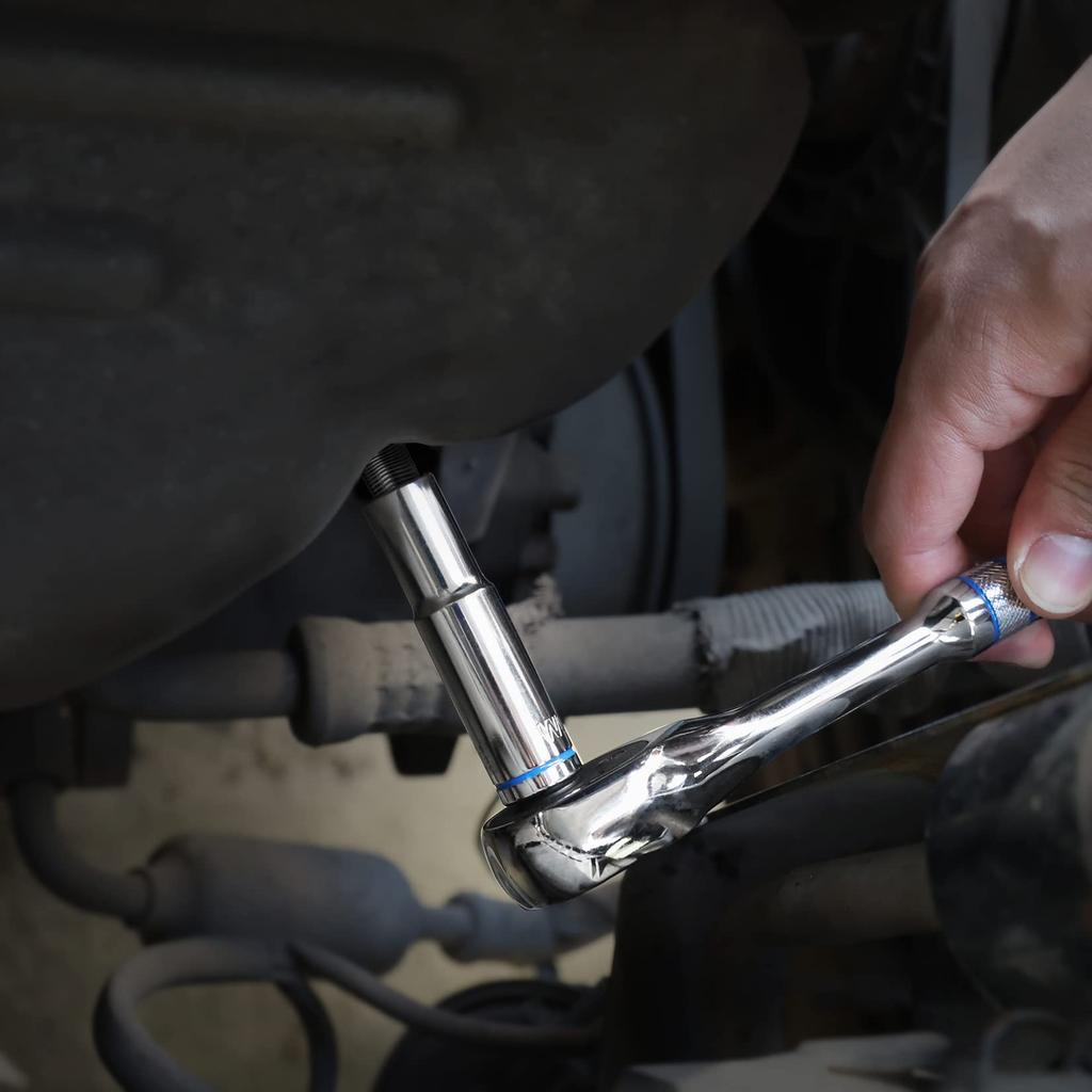 WORKPRO Deep Socket and 14mm Set with for Repair Set, 6.35mm, 5, 5.5, 6, 7, 8, 10, 12, 13, Drives, 9-Piece Holder,