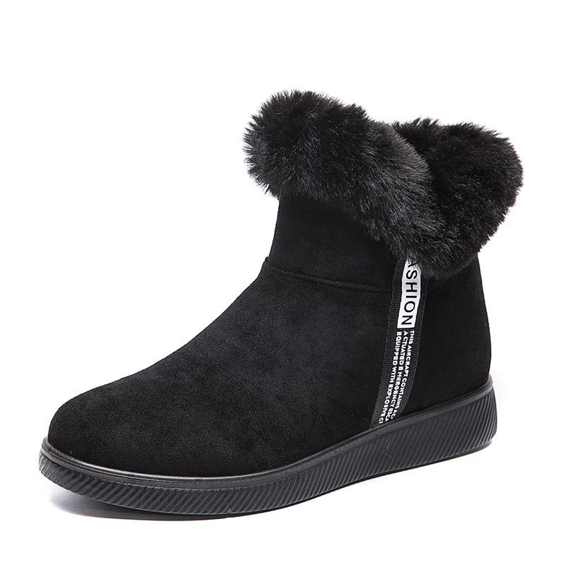 Plus Size snøstøvler kvinner Plus fleece varme korte støvler for kvinner Vinter fortykningssko Sklisikker sko Lette damesko