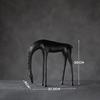 Black Cast Iron Abstract Horse and Deer Statue, Simulated Animal Model Sculpture, Office Desk Ornament, Modern Home Decoration