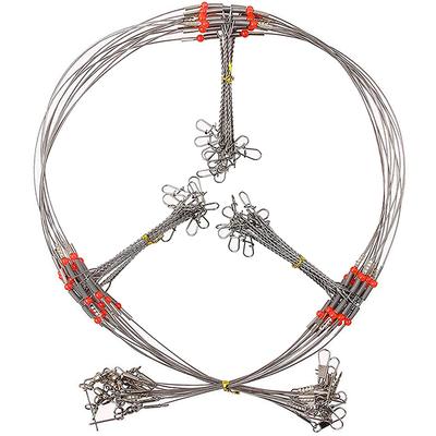 Shaddock 24 Pezzi/Busta Acciaio Inossidabile Filo da Pesca Terminali Traccia Con Girelle Moschettoni Perline Bracci Montature da Pesca Accessori